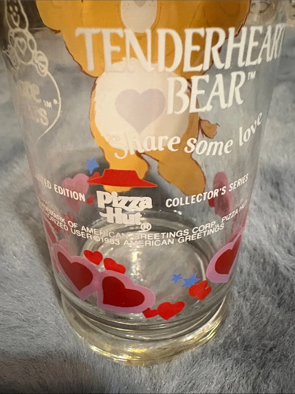 Vintage 1983 Care Bears TENDERHART Beverage Tumbler Pizza Hut Promo